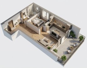 Apartament 2 camere, 48 MP + 12 MP terasa, parcare, Zorilor