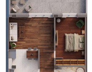PRETURI PROMO ! Apartament de 2 camere, terasa 20 mp, panorama frumoasa !